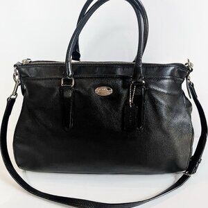 Coach Black Pebbled Leather Morgan Tote Satche